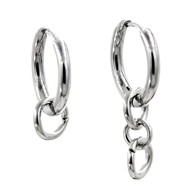 Lazo de Plata de Tono de de Moda de material acero Inoxidable Cuelga Joyería de Pendiente de Aro Yuyangstore Los anillos cuelgan los pendientes