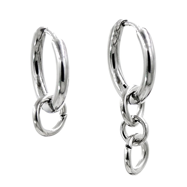 Lazo de Plata de Tono de de Moda de material acero Inoxidable Cuelga Joyería de Pendiente de Aro Yuyangstore Los anillos cuelgan los pendientes