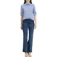 thumbnail image 2 of INSPIRE CHIC Women's Button Down Roll-up Long Sleeves Lapel Collar Shirts XS Blue, 2 of 8