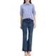 thumbnail image 2 of Camisas de mujer de manga larga con cuello de solapa y botones, enrollables, color azul M, 2 of 8