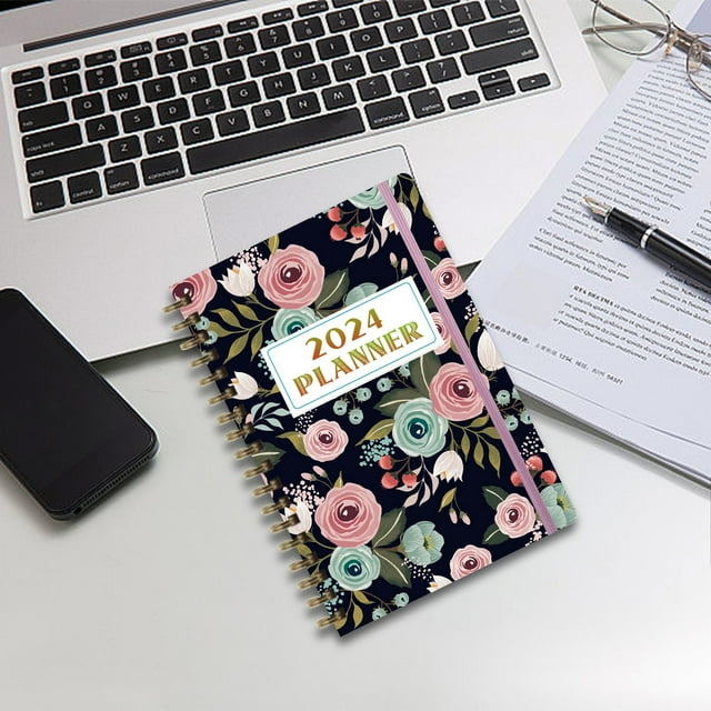 Calendar 2024 2024-2026 New Year's Day Efficiency Manual Daily Work Plan Calendar Notebook Notebook on Clearance