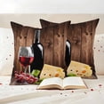 thumbnail image 3 of Vintage Farmhouse Pillow Covers 2 Pack Wine Cheese Grapes Brown Wood Grain Pillowcase Waterproof Outdoor Throw Pillow Cover for Patio Garden Square Cushion 16”x16”, 3 of 9
