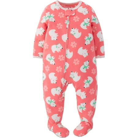 pajamas baby toddler fleece footed child mine carter walmart