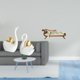 thumbnail image 2 of Elegantes figuras de pareja de cisnes y sofá cama de madera en miniatura, accesorios de bricolaje para manualidades de mesa, estantería, decoración de, 2 of 7