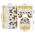 thumbnail image 3 of White Butterfly Flower Dot Pattern Bathroom Rugs Sets 3 Piece,Toilet Cover Set,Absorbent Non Slip Bathroom Mats Sets with U-Shaped Contour Rug Toilet Rug Set, 3 of 5
