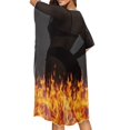 thumbnail image 3 of Xoenoiee Fire Flame Pattern Women's UPF 50+ Swim Cover Up Sun Protection Lightweight Boho Kimono Cardigans Short Sleeve Beach Cover Ups for Women, 3 of 7