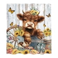 thumbnail image 1 of TIELUTT Cow Pattern Shower Curtain Farmhouse Style Cute Cow Light Shower Curtain Beach Shower Curtain and Rug Set for Bathroom Taupe Toilet Wax Ring Bathroom Needs People Bathroom Set without Shower, 1 of 5