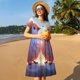 thumbnail image 4 of Easygdp Heart Sky Bird Couple para Vestido Transpirable de Mujer, Vestido Suelto de Manga Corta con Pliegues y Bolsillos para el Verano, 4 of 6