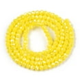 thumbnail image 2 of Electroplate Glass Beads Strands Opaque Solid Color AB Color Plated Faceted Rondelle Yellow 2.3~2.7x2mm Hole: 0.4mm about 150~170pcs/strand 11 inch(27.5cm), 2 of 4