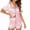 A-Pink, variant on SOMER Silk Stain Pajamas for Women Set Short Sleeve Shirt with Shorts 2 Piece Pjs Sets Soft Silk Sleepwear Nightwear Button-Down Loungewear