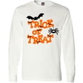 thumbnail image 3 of Inktastic Halloween Trick-or-Treat with Spider and Bats Long Sleeve T-Shirt, 3 of 5