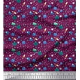 thumbnail image 1 of Soimoi Georgette Viscose Fabric Star,Planet & Alien Cartoon Printed Fabric 1 Yard 42 Inch Wide, 1 of 3