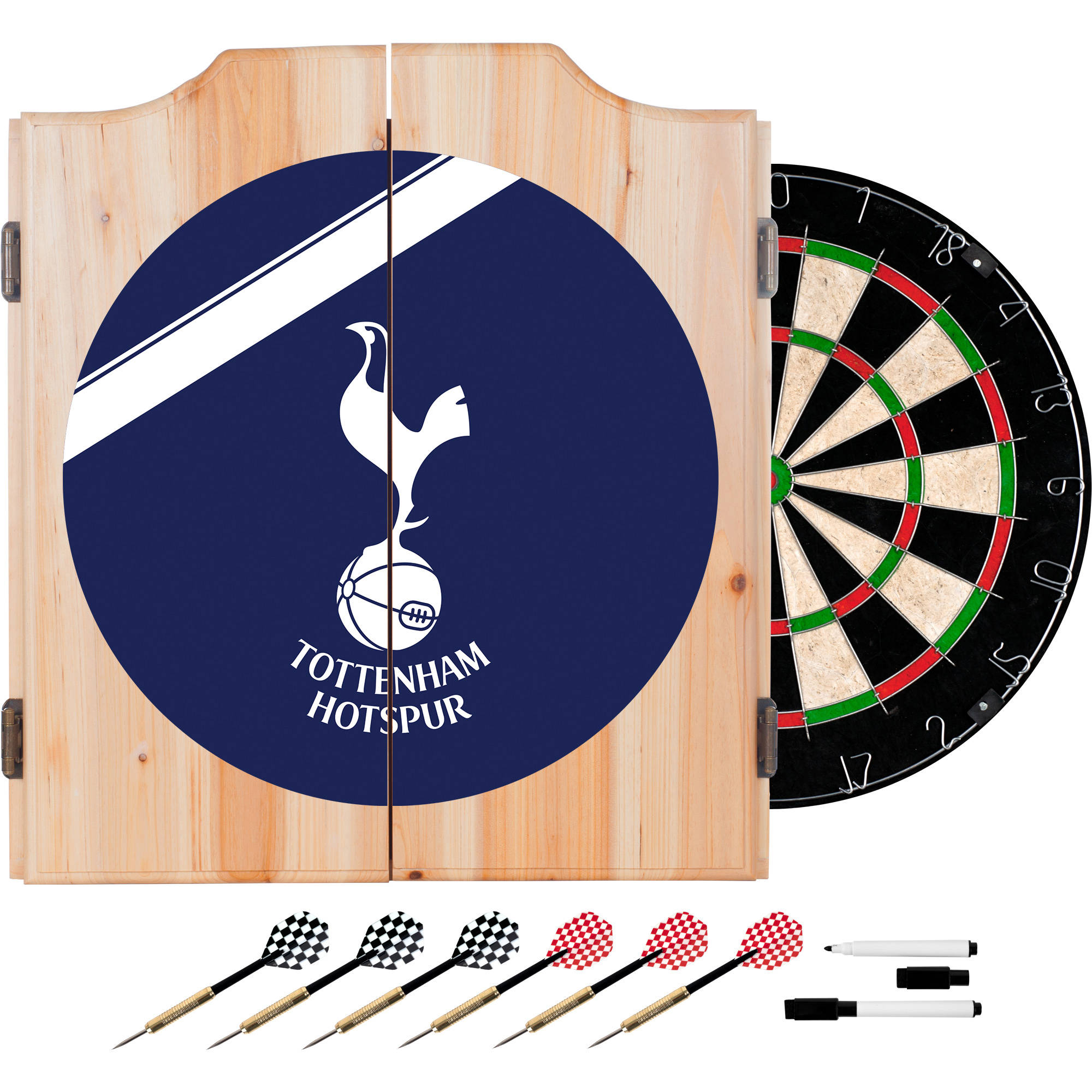 English Premier League Dart Cabinet Set, Tottenham Hotspurs by Trademark Global LLC