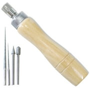 CRAFTCY 5-Piece Toolkit | Bead Reamer & Sanding Set | Wooden Handle | 4 Multi-Functional Replaceable Heads | Precision Crafting Tool