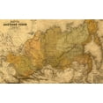 thumbnail image 2 of Vintage Maps 32x22 White Modern Wood Framed Museum Art Print Titled - Asiatic Russia 1868, 2 of 4