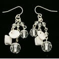 thumbnail image 2 of Mi Amore Drop-Dangle-Earrings Silver-Tone/White, 2 of 5
