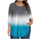 thumbnail image 2 of mfyjkho Tops Para Hacer Ejercicio, Camiseta Informal Con Degradado Para Mujer, Manga Tres Cuartos Y Cuello Redondo Tops Para Hacer Ejercicio Xxxl, 2 of 6