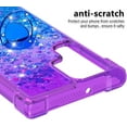 thumbnail image 4 of Case for Samsung Galaxy S22 Ultra with Magnetic Ring Kickstand, Gradient Quicksand Glitter Flowing Liquid Floating Cute Phone Case Clear TPU Cover for Samsung Galaxy S22 Ultra JB Purple Navy, 4 of 14