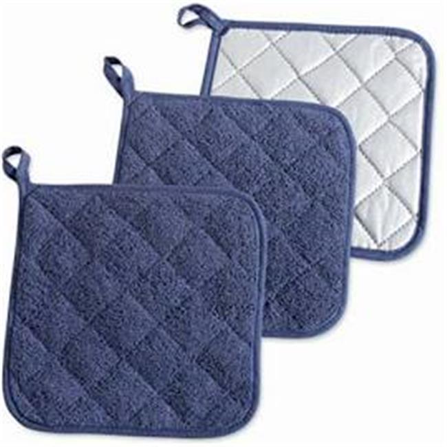 French Blue Terry Pot Holder Set of 3