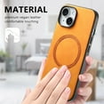 thumbnail image 5 of Allytech Magnetic Case for iPhone 14, Compatible with MagSafe, Premium PU Leather Slim Fit Anti-Fingerprint & Anti-Drop Protective Case Support Wireless Charging & Car Mount - Yellow, 5 of 10