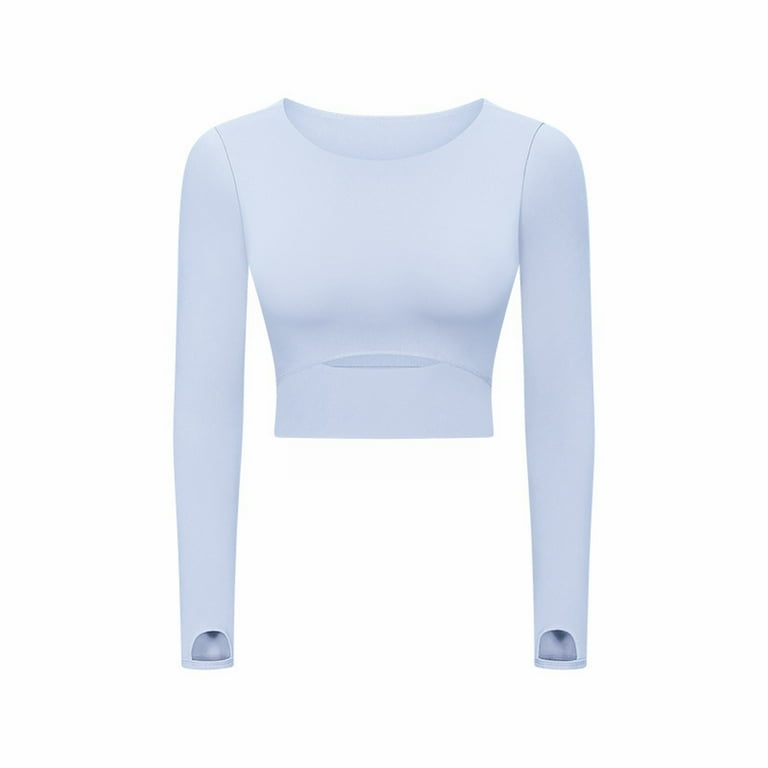 ZHAGHMIN Sports Bra Padded Sports Long Sleeve T Shirt With Chest
