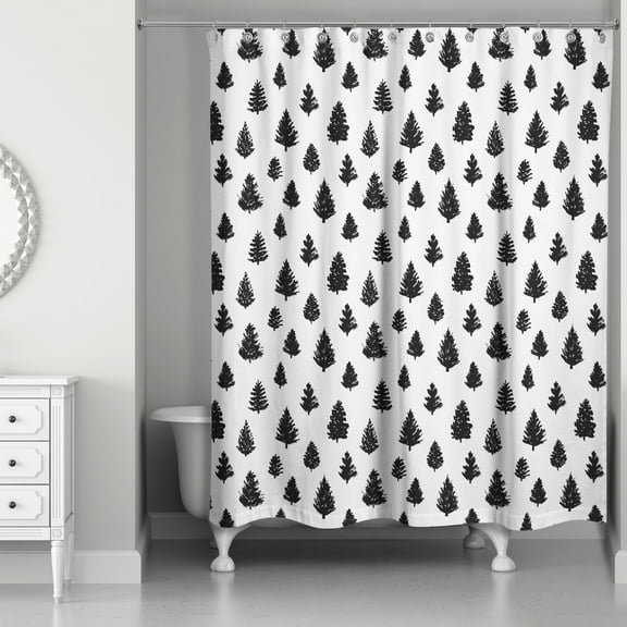Creative Products Evergreen Trees Pattern 71x74 Shower Curtain