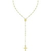 10kt Yellow Gold Polished Rosary with Cross Necklace, 18.25"