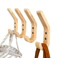 thumbnail image 1 of Ganchos de madera para abrigos, 4 piezas, tipo J, ganchos para toallas de pared, 1 of 6