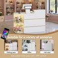 thumbnail image 6 of Advwin Modern Reception Desk with LED Light, Power Outlets, Lockable Drawer & Storage Shelves, Front Desk Counter Table for Office, Lobby, Spa, Nail Salon, White, 6 of 10