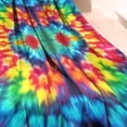 thumbnail image 3 of Vibrant Tie Dye Symmetry Blanket,Comfortable Soft Flannel Throw Blanket,All Season,Warm Lightweight Blankets for Sofa Bed Couch Living Room Chair,40"x50", 3 of 4