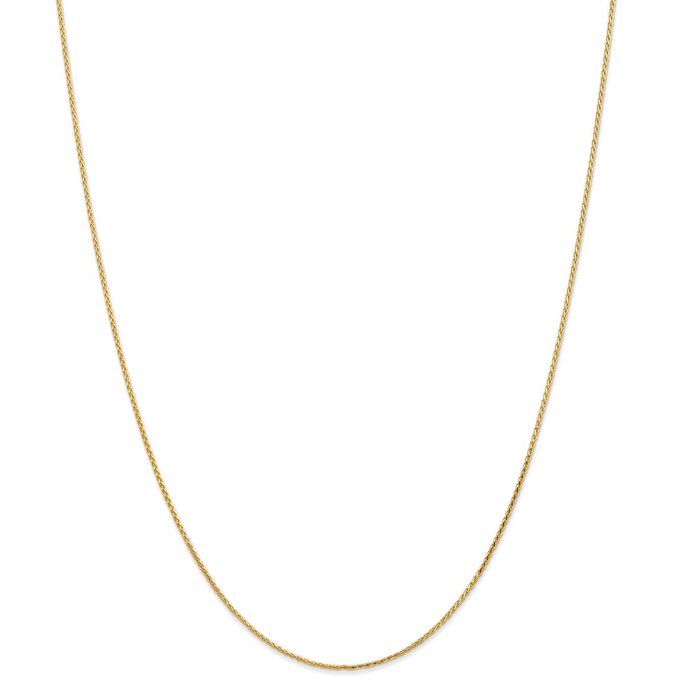 Real 14kt Yellow Gold 1mm Diamond Cut Parisian Wheat Chain; 20 inch; Lobster Clasp; for Adults and Teens; for Women and Men