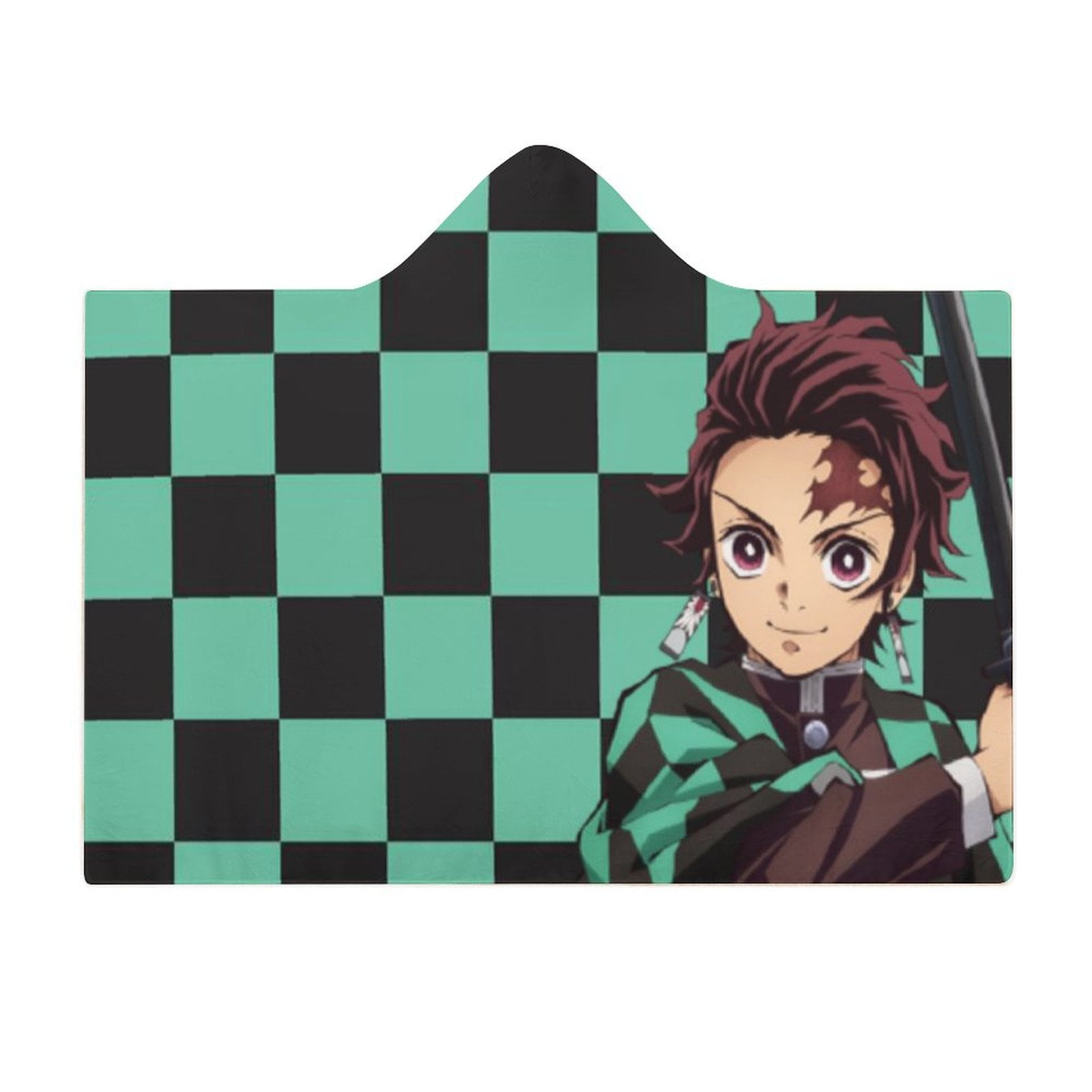 Demon Slayer Wearable Blanket Cloak Arctic Velvet Hooded Blanket Soft Fuzzy Hoodie Blanket Cape for Adults Kids 40"x50"