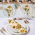 thumbnail image 2 of Cloth Napkins Set of 4 - 20x20 Inches, Vintage Sunflower Washable Reusable Table Napkins, Yellow Flowers Summer Botanical Retro Art Soft & Absortbent Dining Napkin for Party Wedding Hotel Restaurant, 2 of 8