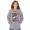thumbnail image 3 of Fisherman Life Thrills and Gills Zip Up Hoodie Men's Women's Brisco Brands S, 3 of 6