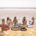 thumbnail image 4 of 78''×86'' Large Sandproof Beach Blanket for 1-4 Adults, Waterproof Foldable Picnic Blankets With 4 Stakes & 4 Corner Pockets, Polyester Lightweight Boho Outdoor Travel Mat for Camping, Hiking, 4 of 7