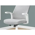 thumbnail image 2 of Monarch Specialties Office Chair, Adjustable Height, Swivel, Ergonomic, Armrests, Computer Desk, Work, Metal, Mesh, White, Grey, Contemporary, Modern, 2 of 4