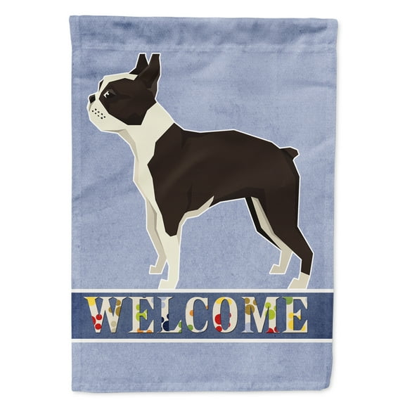 Carolines Treasures CK3584GF Boston Terrier Welcome Flag Garden Size  Small multicolor
