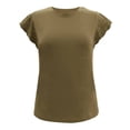 thumbnail image 1 of Blusa George para Mujer Cuello Redondo, Manga Corta con Eylet Camello Talla CH, 1 of 4