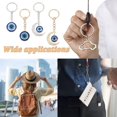 thumbnail image 4 of 4 Pcs Evil Eye Keychain 2 Styles 2 Colors Evil Eye Protection Charm Flat Round & Moons Good Luck Charm Keychain with Alloy Findings for Purse Bag Decoration, 4 of 4