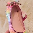 thumbnail image 6 of LIIPEE Girls Boys Sandals Rainbow Bowknot Open Toe Non- Soft Sole High Heeled Shoes Girl Classic Birthday Sandal,Pink,4-4.5 Years, 6 of 6