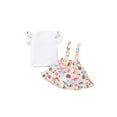 thumbnail image 3 of SUNSIOM Girl?s Rabbit/Letter T-shirt and Printing Suspender Short Skirt Set, 3 of 9