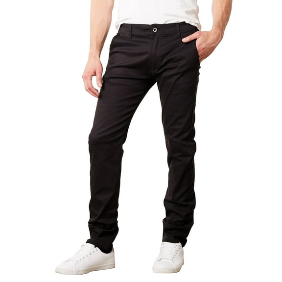 Mens Cotton Chino Pants Slim Fit Casual Stretch