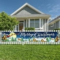 thumbnail image 4 of Winter Theme Christmas Banner Snowy Scene Xmas Banner Santa Sleigh Reindeer Pattern Holiday Banner for Christmas Party Winter Celebration Holiday Decoration, 4 of 9