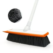 JEHONN Floor Scrub Brush with Telescopic Long Handle for Cleaning Home (Orange)