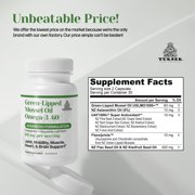 TURNER New Zealand Green Lipped Omega-3 Mussel Oil, 53x Higher Potency with UAF1000+ Super Antioxidant for Superior Joint Comfort & Mobility, No Fishy Aftertaste, 3 Bottles, 180 Softgels