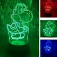 thumbnail image 2 of 3D Acrylic Night Light LED Optical Illusion Lamp Mario Super Yoshi Sleep Lamp with Remote 7 Colour Change Dimmable USB Powered Fits Bedroom Decor Perfect for Family Christmas Birthday Gift, 2 of 7