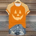 thumbnail image 2 of YDFCWXW Shirts for Women Halloween Pumpkin Graphic Tees Funny Short Sleeve Shirt Casual Autumn Tops Orange, L, 2 of 7
