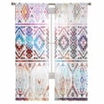 thumbnail image 3 of Colorful Southwestern Sheer Curtains 96 Inches Long 2 Panels Set, Window Sheer Curtains for Living Room/Bedroom, Modern Geometric Abstract Art Light Filtering Rod Pocket Curtain 52'' x 96'' x 2, 3 of 7
