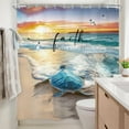 thumbnail image 6 of Beach Sea Turtle Ocean Shower Curtain Bible Verse Summer Animal Inspirational Quote Shower Curtain Bathroom Set Coastal Hawaii Scenery Waterproof Decoration Accessories Home Decor, 6 of 6