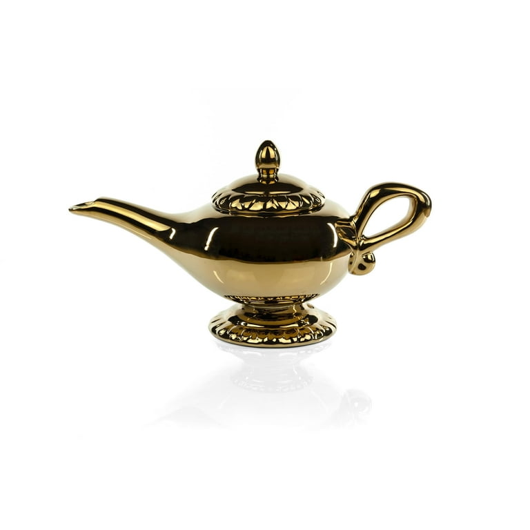 Seven20, Disney Aladdin Ceramic Teapot, 32oz Genie Lamp, Gold